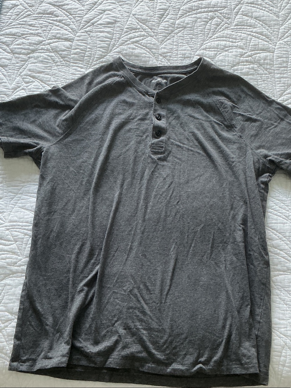 Goodfellow & Co Charcoal Gray Short-Sleeve Henley